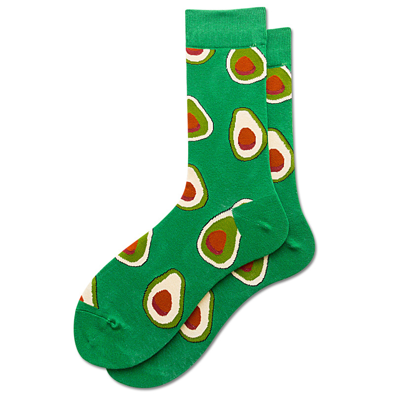 Fashion Avocado Creative Fun Lovers Socks In Tube Socks Burger Fries Sock